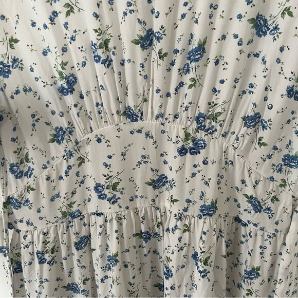 Faithfull the Brand White and Blue Floral Mini Dress - Picture 12 of 13